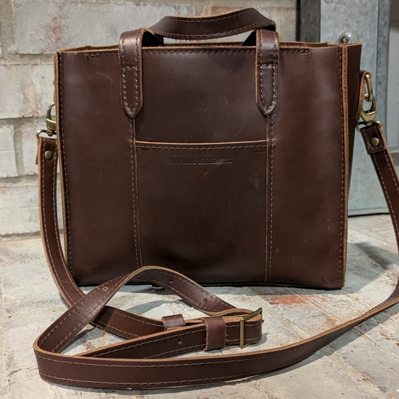 Portland Leather Premium Lola Chocolate Brown Leather Tote - Picture 2 of 10